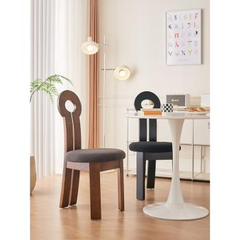 網紅家居中古輕奢餐椅北歐設計師椅子ins家用創意靠背臥室化妝椅
