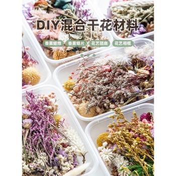 蔓玥 DIY盒裝混合干花材料風干真花永生花藝團扇相框香薰蠟燭蠟片