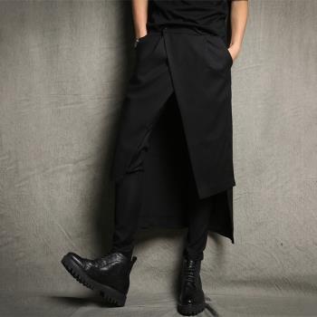 時尚韓版發型師黑色修身小腳褲裙
