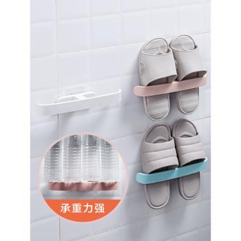 家用浴室拖鞋架 衛生間承重免打孔鞋子瀝水置物洗手間壁掛收納架j