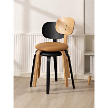北歐實木餐椅家用丹麥設計師現代簡約餐廳靠背奶茶店咖啡廳創意椅