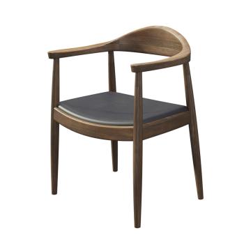 北歐實木餐椅簡約靠背家用餐廳侘寂風鐵藝餐桌辦公椅子泡茶桌椅