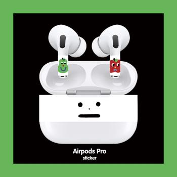 原創黑臉蘋果airpods pro貼紙保護貼膜apple無線藍牙耳機3代套