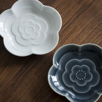 陶瓷圓形茶點盤精致方形水果盤堅果點心盤中式禪意茶點碟零食托盤