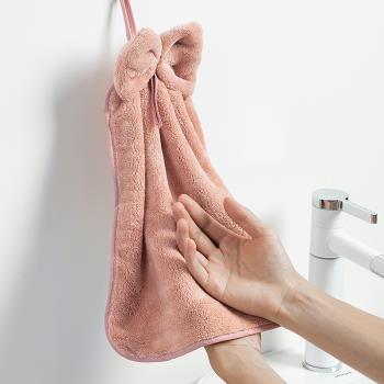 擦手巾掛式超強吸水擦手布掛式廚房擦手毛巾家用可愛擦手帕