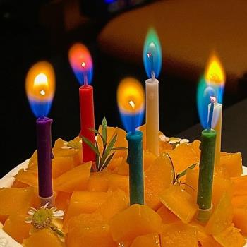 小紅書同款創意彩色火焰蠟燭生日蛋糕裝飾插件網紅派對拍照道具