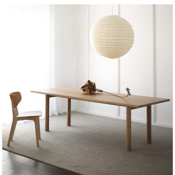 北歐日式全實木餐桌椅組合白蠟木餐桌會議桌長桌設計師工作臺書桌