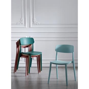 北歐餐椅現代簡約椅子塑料大人靠背凳子INS洽談休閑椅時尚書桌椅