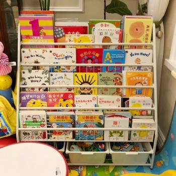 兒童書架寶寶繪本架家用一體落地置物架可移動簡易書柜玩具收納架