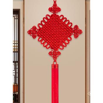 中國結掛件紅色客廳玄關背景墻喬遷特大大號掛飾入戶門高檔福字