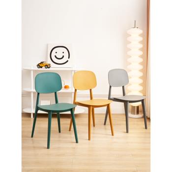 北歐設計師餐椅簡約塑料加厚椅子現代家用餐桌椅凳子靠背書桌用茶