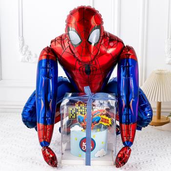 兒童超級英雄蛋糕裝飾插牌插件鋁膜立體氣球蜘蛛生日派對炫酷擺件
