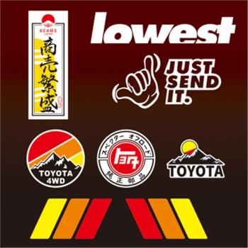 漢魂貼紙適用於豐田貼紙酷路澤FJ榮放普拉多反光車身玻璃貼 3115