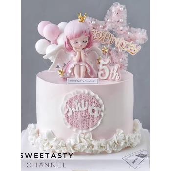 蜜雪兒公主蛋糕裝飾品擺件網紅仙女寶貝可愛女孩天使生日烘焙插件