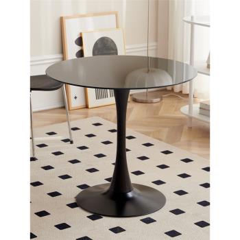 艾森朗特郁金香白色圓桌簡約現代休閑陽臺餐桌家用北歐咖啡廳桌子