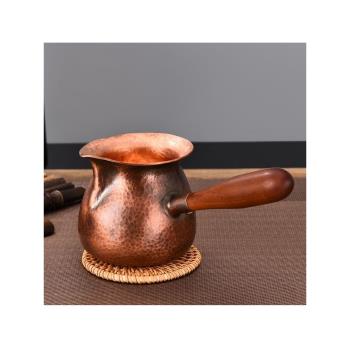 家用純銅加厚手工側柄銅壺公道杯中式分茶器罐罐茶復古辦公煮茶器