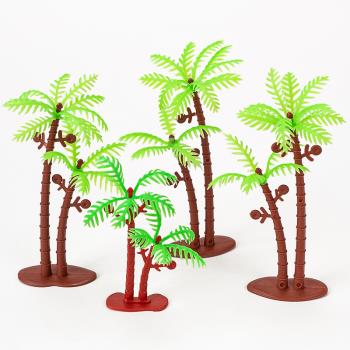 10顆裝椰子樹蛋糕裝飾植物小樹海灘沙灘情景裝飾插件仿真椰樹擺件
