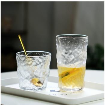 日式高顏值玻璃杯加厚冰川杯ins風家用網紅茶杯氣泡水杯餐廳杯子