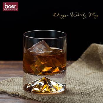 歐式創意水晶玻璃威士忌酒杯 底部冰山烈酒杯 水杯果汁杯酒杯酒吧