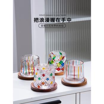 網紅玻璃杯高顏值ins風喝水杯子彩色手繪家用解壓杯子咖啡果汁杯
