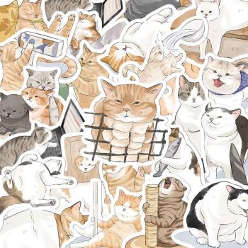 115張可愛貓咪貼紙橘貓筆記本電腦手機殼手賬本水杯裝飾防水貼畫