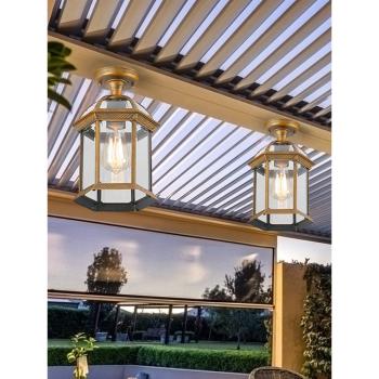 玻璃陽光房專用吸頂燈戶外防曬雨棚頂燈簡約室外車棚庭院照明LED