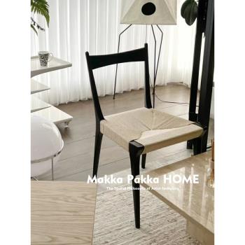 中古實木餐椅/現代簡約日式/藤編椅休閑餐桌椅家用小戶型餐椅