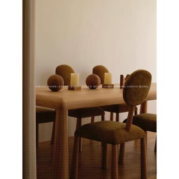 設計師款復古原木餐桌現代簡約長方形實木吃飯桌子會議辦公大板桌