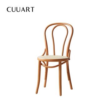 北歐設計師實木餐椅家用椅子簡約藤編索耐特椅復古餐廳餐桌椅網紅