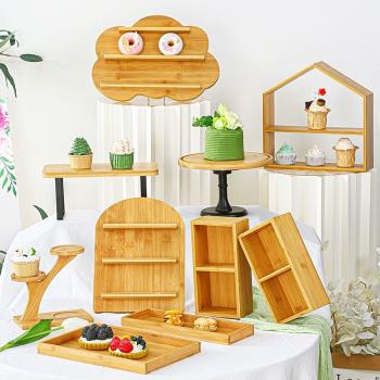 甜甜圈展示架木架生日派對婚禮森系甜品臺架子木質點心蛋糕擺臺架