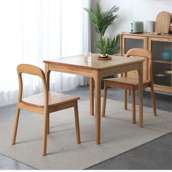 北歐實木餐桌家用小戶型全橡木小方桌現代簡約飯桌咖啡桌陽臺桌新