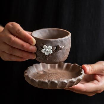碌心 原陶系列手捏茶杯組復古典雅線香盤一物多用手作陶藝師印章