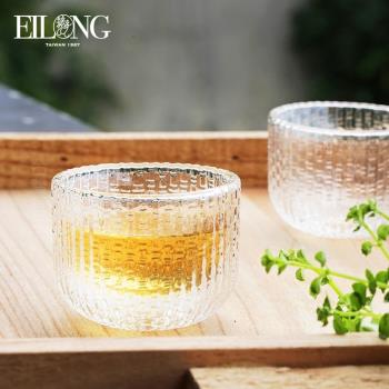 臺灣宜龍茶具專柜 家用加厚耐熱玻璃 貝紋雙層杯 茶杯杯子水晶杯