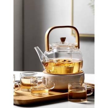 玻璃泡茶壺家用耐高溫燒水壺花茶專用茶具套裝電陶爐加熱單煮茶器