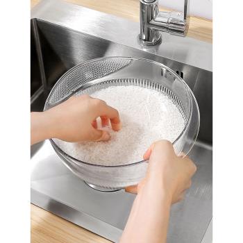 洗米篩淘米盆瀝水抗籃加厚款家用廚房瀝水籃盆洗菜淘米籃洗米神器