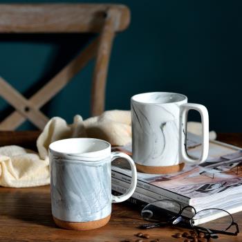 咖啡馬克杯陶瓷木質手柄杯子創意個性潮流辦公室簡約女ins家用