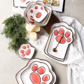 碗碟套裝家用面湯碗盤單個組合陶瓷餐具禮品盒裝可愛吃飯碗筷盤子
