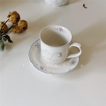 小天鵝牛奶杯早餐杯ins風陶瓷
