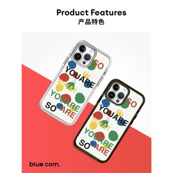 【bluecorn】草間彌生款波點與字母原創手繪適用于蘋果iPhone 15/14/13/Pro Max magsafe鏡面防摔磁吸手機殼