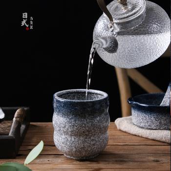 日式和風古樸陶瓷單只茶具壽司杯茶杯水杯陶瓷杯湯吞杯品茗杯餐廳