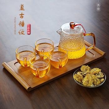 玻璃茶壺茶杯套裝過濾茶壺家用加厚耐高溫茶水分離濾水壺泡茶壺