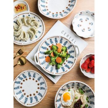 tinyhome日式復古陶瓷米飯碗餐具碗盤家用創意盤子碗碟套裝西餐盤