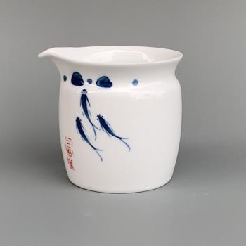 陶瓷公道杯家用大號創意手繪茶海日式功夫茶具茶分茶器公杯