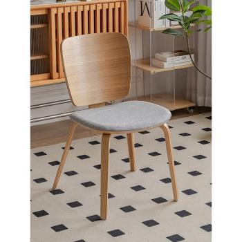 北歐原木風丹麥設計師實木餐椅現代簡約餐廳咖啡店民宿靠背椅子