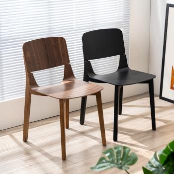 北歐現代簡約實木餐椅設計師家用成人餐廳酒店椅子休閑靠背原木椅