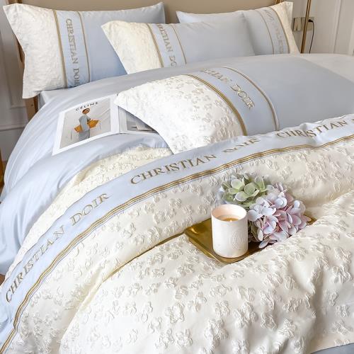 簡約輕奢140S全棉四件套高檔拼接四季100純棉床單被套罩床上用品