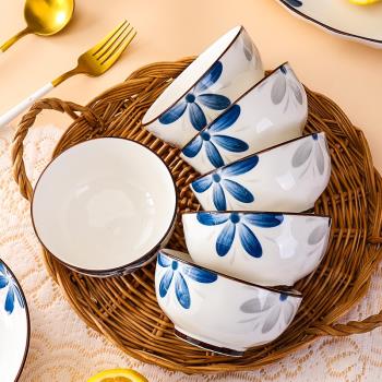 日式陶瓷米飯碗家用2023新款吃飯碗湯碗好看小碗餐具湯碗碟套裝