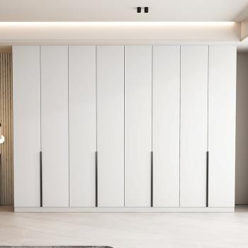 一門到頂E0實木顆粒板開門衣柜家用臥室儲物柜子組合現代簡約衣櫥