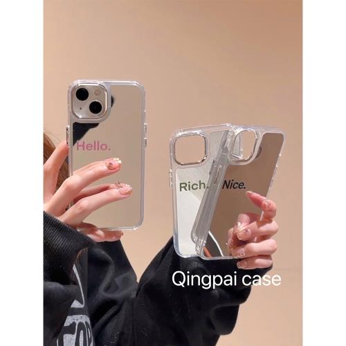 輕派ins小眾鏡面適用iPhone15promax手機殼蘋果16新款13女款12極簡風11個性14pro創意13Promax全包Max硬殼Pro