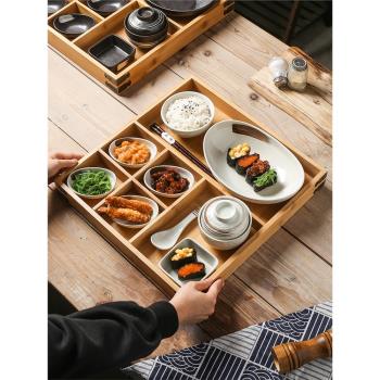 日式民宿早餐餐具創意陶瓷復古分格餐盤食盒托盤酒店餐廳商用套裝